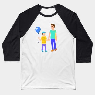 Father and Son Walking Baseball T-Shirt